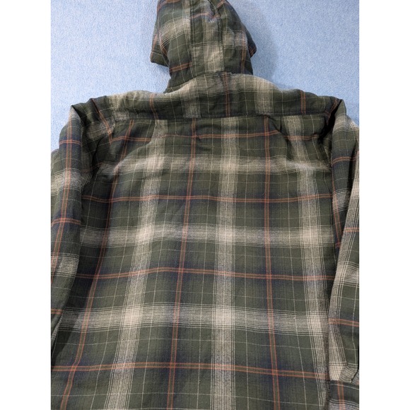 Wolverine Mens Sherpa Lined Hooded Flannel Shirt Jacket Plaid Green Large - Picture 9 of 11